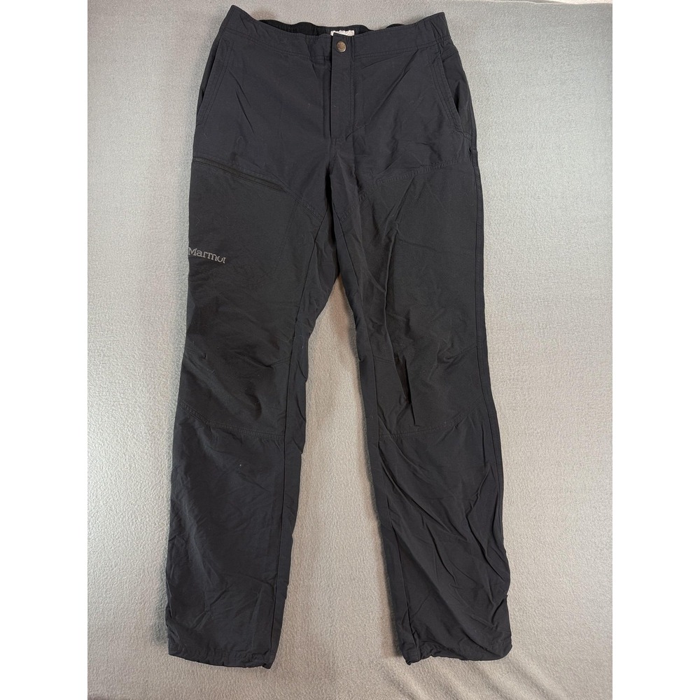 Marmot Pants Mens 32x30 Black Woven Hiking Straight Leg Outdoor Casual
